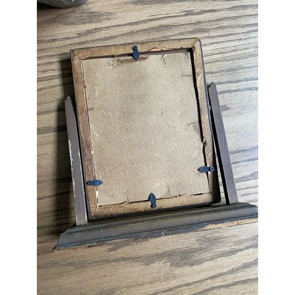 Antique Art Deco Wood Swing Frame Tabletop Picture Frame